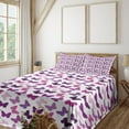 thumbnail image 1 of Ambesonne Butterfly Fitted & Top Sheet Set with Shams, Butterfly Dancing Spring, Purple Lilac Pink, 1 of 4