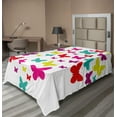 thumbnail image 1 of Ambesonne Butterfly Flat Sheet, Butterfly Heart Love, Twin Size, Multicolor, 1 of 1