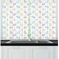 thumbnail image 1 of Ambesonne Butterfly Kitchen Curtains, Doodle Style Colorful, 55"x39", Multicolor, 1 of 2