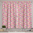 thumbnail image 1 of Ambesonne Butterfly Kitchen Curtains, Flying Animal Pattern, 55"x45", Hot Pink Yellow Green, 1 of 3