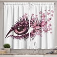 thumbnail image 1 of Ambesonne Butterfly Kitchen Curtains, Woman Eyelashes, 55"x45", Pale Pink Purple, 1 of 3