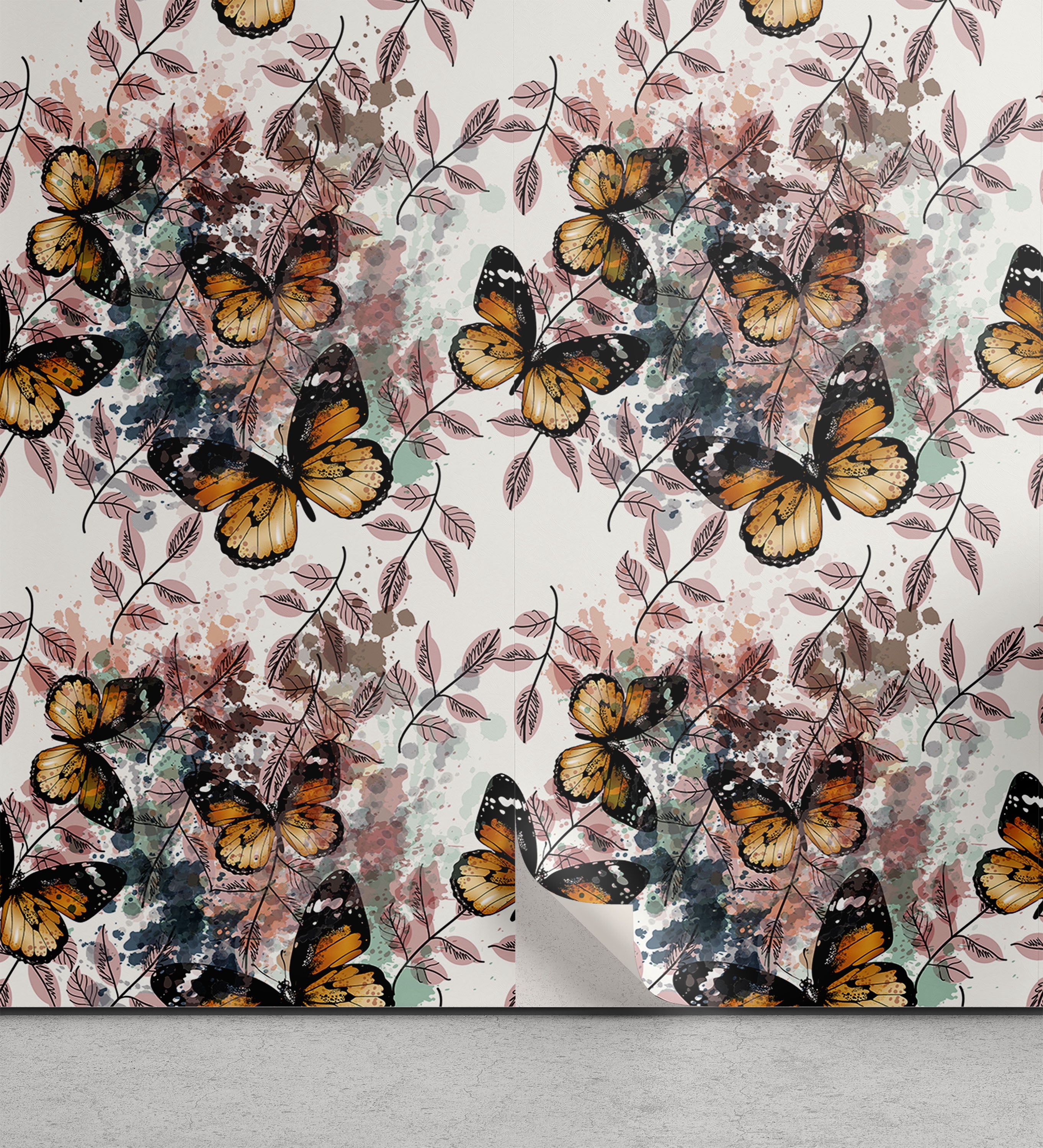 Ambesonne Butterfly Peel & Stick Wallpaper for Home, Monarch Wıngs ...