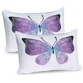 thumbnail image 1 of Ambesonne Butterfly Pillow Sham 2 Pack, Pointillist Butterfly, 36"x20", Dark Purple and Violet, 1 of 1