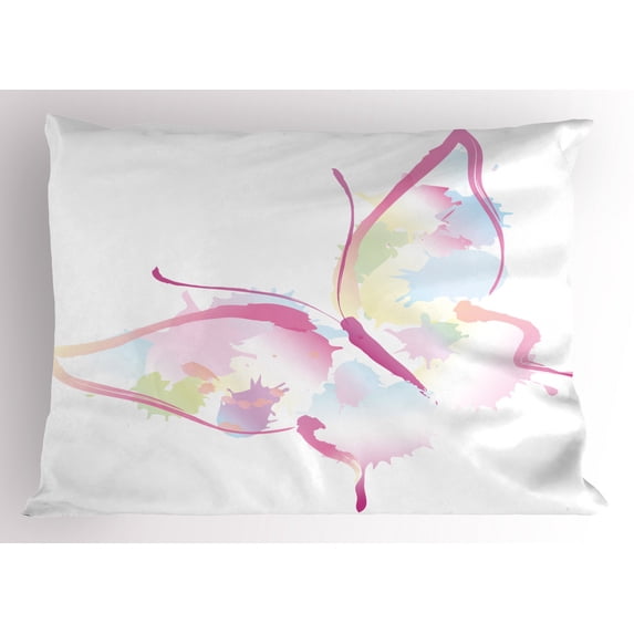 Ambesonne Butterfly Pillow Sham, Nature Spring, 26" X 20", Multicolor