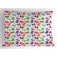 thumbnail image 1 of Ambesonne Butterfly Pillow Sham, Vibrant Floral Happy, 26" X 20", Multicolor, 1 of 2