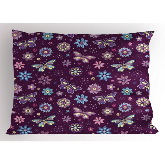 Ambesonne Butterfly Pillow Sham, Vortex Shapes Design, 26" X 20", Multicolor