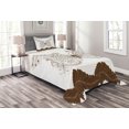 thumbnail image 1 of Ambesonne Butterfly Quilted Bedspread Set 2 Pcs, Abstract Retro Spring, Twin Size, White Brown and Grey, 1 of 6