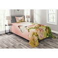 thumbnail image 1 of Ambesonne Butterfly Quilted Bedspread Set 2 Pcs, Blossoming Feminine Roses, Twin Size, Multicolor, 1 of 3