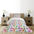 thumbnail image 1 of Ambesonne Butterfly Quilted Bedspread Set 2 Pcs, Vibrant Floral Happy, Twin Size, Multicolor, 1 of 3