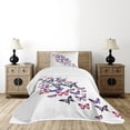 thumbnail image 1 of Ambesonne Butterfly Quilted Bedspread Set 2 Pcs, Wings Feminine, Twin Size, Blue Purple Pink, 1 of 6