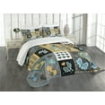 thumbnail image 1 of Ambesonne Butterfly Quilted Bedspread Set 3 Pcs, Butterfly Heart Retro, King Size, Multicolor, 1 of 5