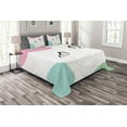 thumbnail image 1 of Ambesonne Butterfly Quilted Bedspread Set 3 Pcs, Cheerful Spring, King Size, Pink Lilac Green, 1 of 3