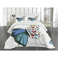 thumbnail image 1 of Ambesonne Butterfly Quilted Bedspread Set 3 Pcs, Concept Art Monarch, Queen Size, Multicolor, 1 of 3