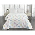 thumbnail image 1 of Ambesonne Butterfly Quilted Bedspread Set 3 Pcs, Doodle Style Colorful, King Size, Multicolor, 1 of 3