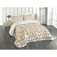 thumbnail image 1 of Ambesonne Butterfly Quilted Bedspread Set 3 Pcs, Psychedelic Sixties, Queen Size, Multicolor, 1 of 5