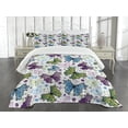 thumbnail image 1 of Ambesonne Butterfly Quilted Bedspread Set 3 Pcs, Wings Hearts and Dots, Queen Size, Multicolor, 1 of 5
