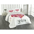 thumbnail image 1 of Ambesonne Butterfly Quilted Coverlet 3 Pcs, Heart Love, King Size, Multicolor, 1 of 4