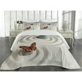 thumbnail image 1 of Ambesonne Butterfly Quilted Coverlet 3 Pcs, Rocks Serenity, King Size, Beige Orange, 1 of 4