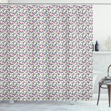 Ambesonne Butterfly Shower Curtain, Multicolored, 69"Wx84"L, Almond Pink and Violet