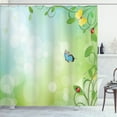 thumbnail image 1 of Ambesonne Butterfly Shower Curtain, Spring Flowers Sunny, 69"Wx75"L, Pale Green, 1 of 5