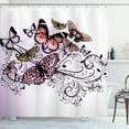 thumbnail image 1 of Ambesonne Butterfly Shower Curtain, Vintage Monarch Damask, 69"Wx75"L, Lavender Blue, 1 of 4
