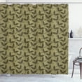 thumbnail image 1 of Ambesonne Butterfly Shower Curtain, Vintage Moth Butterflies, 69"Wx84"L, Dark Olive Green and Cocoa, 1 of 4