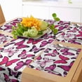 thumbnail image 1 of Ambesonne Butterfly Table Runner & Placemats, Vibrant Watercolor, Placemat 4 pcs + Runner 14"x90", Pink Magenta Black, 1 of 2