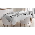 thumbnail image 1 of Ambesonne Butterfly Tablecloth Rectangular Table Cover, Swril Floral Blossom, 52"x70", Black and White, 1 of 3