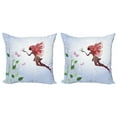 thumbnail image 1 of Ambesonne Butterfly Throw Pillow Cover 2 Pack, Butterfly Wing, 24", Multicolor, 1 of 2