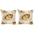 thumbnail image 1 of Ambesonne Butterfly Throw Pillow Cover 2 Pack, Meditative Journey, 18", Orange Black Cream, 1 of 5