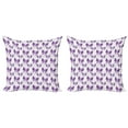 thumbnail image 1 of Ambesonne Butterfly Throw Pillow Cover 2 Pack, Modern Poly Effect, 20", Purple Pale Blue White, 1 of 2