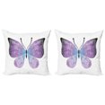 thumbnail image 1 of Ambesonne Butterfly Throw Pillow Cover 2 Pack, Pointillist Butterfly, 20", Dark Purple and Violet, 1 of 5