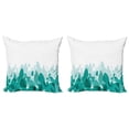 thumbnail image 1 of Ambesonne Butterfly Throw Pillow Cover 2 Pack, Spring Theme Abstract, 16", Teal White, 1 of 2
