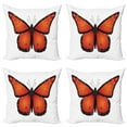 thumbnail image 1 of Ambesonne Butterfly Throw Pillow Cover 4 Pack, Big Monarch Breed Moth, 20", Vermilion Charcoal Grey, 1 of 2