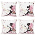 thumbnail image 1 of Ambesonne Butterfly Throw Pillow Cover 4 Pack, Fantasy Girl in Flowers, 24", Multicolor, 1 of 5