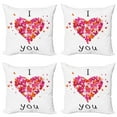 thumbnail image 1 of Ambesonne Butterfly Throw Pillow Cover 4 Pack, Heart Love, 18", Multicolor, 1 of 7