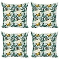 thumbnail image 1 of Ambesonne Butterfly Throw Pillow Cover 4 Pack, Moth Floral Silhouettes, 16", Eggshell Multicolor, 1 of 2