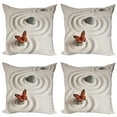 thumbnail image 1 of Ambesonne Butterfly Throw Pillow Cover 4 Pack, Rocks Serenity, 16", Beige Orange, 1 of 5