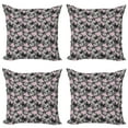 thumbnail image 1 of Ambesonne Butterfly Throw Pillow Cover 4 Pack, Romantic Summertime, 16", Taupe Pink Black, 1 of 2