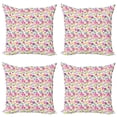 thumbnail image 1 of Ambesonne Butterfly Throw Pillow Cover 4 Pack, Spring Inspired Fauna, 16", Multicolor, 1 of 2