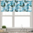 thumbnail image 1 of Ambesonne Butterfly Valance Pack of 2, Floral Ornamental Moths, 54"X18", Sky Blue Dark Teal, 1 of 5
