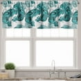 thumbnail image 1 of Ambesonne Butterfly Valance Pack of 2, Ornamental Animal Pattern, 54"X18", Pale Blue Black Teal, 1 of 2