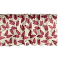 thumbnail image 1 of Ambesonne Butterfly Window Valance, Graceful Romantic Spring Theme Abstract Wings Beauty of Nature, Curtain Valance for Kitchen Bedroom Decor with Rod Pocket, 54" X 18", Pale Yellow Dark Coral, 1 of 3