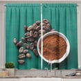thumbnail image 1 of Ambesonne Cacao Kitchen Curtains, Bean and Powder Forms Photo, 55"x39", Jade Green Cinnamon Brown, 1 of 3