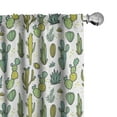 thumbnail image 1 of Ambesonne Cactus Window Curtains, Tropical Foliage Motif, Each 28" W x 63" L, Green Reseda Green, 1 of 5