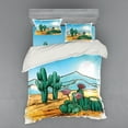 thumbnail image 1 of Ambesonne Cactus Bedding Set 4 Pcs, Cartoon Vector Design, Queen, Multicolor, 1 of 3