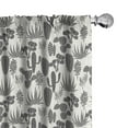 thumbnail image 1 of Ambesonne Cactus Curtains, Cacti Plant Greyscale, Pair of 28"x95", Grey Ivory, 1 of 5