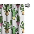 thumbnail image 1 of Ambesonne Cactus Curtains, Cartoon Succulent Flowers, Pair of 28"x84", Peach Pink Green, 1 of 5