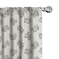 thumbnail image 1 of Ambesonne Cactus Curtains, Doodle Exotic Plant, Pair of 28"x63", Cream Black, 1 of 5