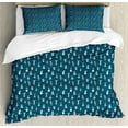 thumbnail image 1 of Ambesonne Cactus Duvet Cover Set, Funny Succulents in Pots, 2-Calking, Petrol Blue Multicolor, 1 of 3